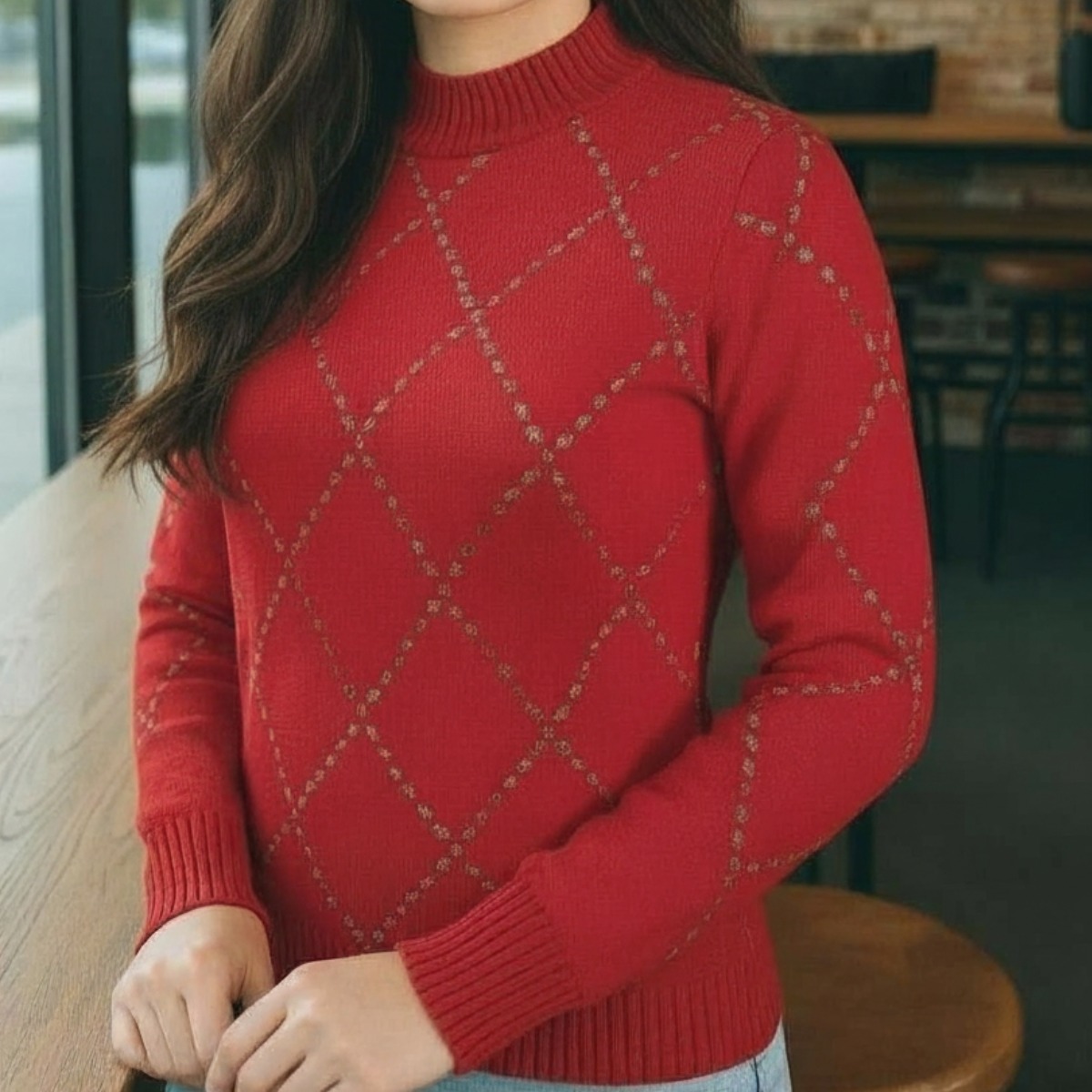 빨간색 골프웨어니트 니트골프웨어 여성골프웨어니트 골프웨어인타샤니트 인타샤니트 85,000원