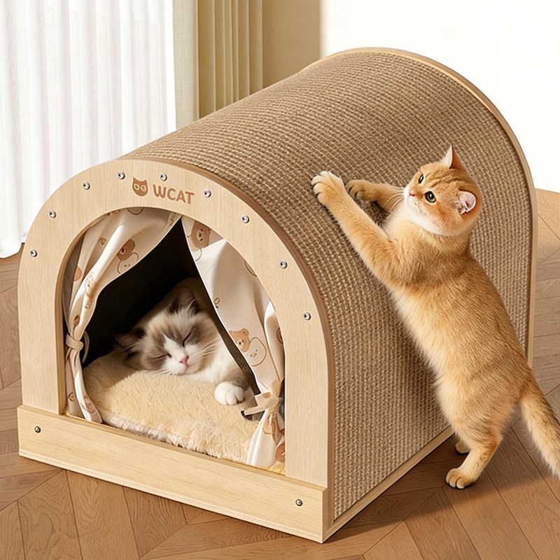 콜콜러브 고양이 스크래치보드 사계절용 내마모성 스크래쳐  쇼파 겸용 고양이 일체형 숨숨 하우스 스크래쳐 24,980원