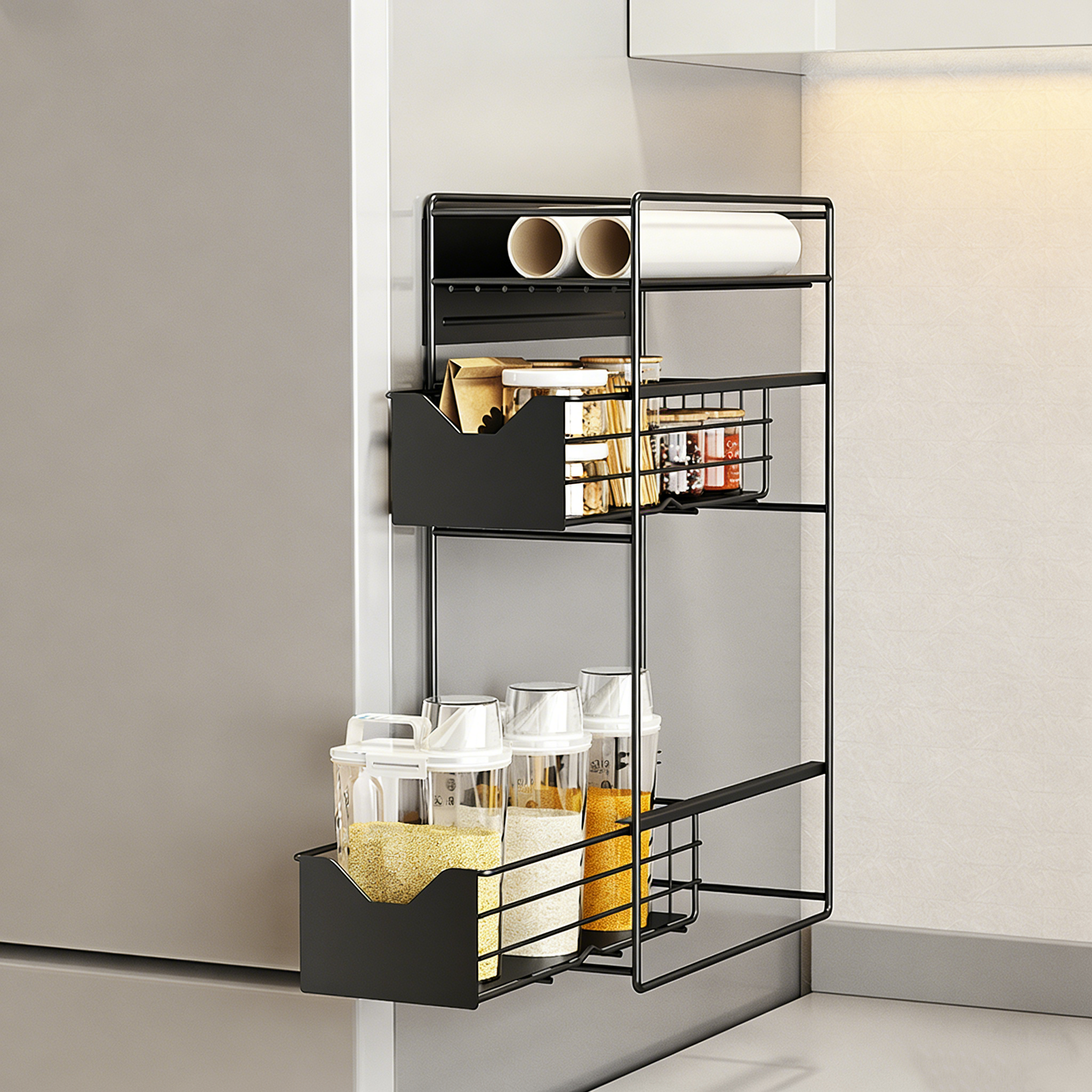 란몰 다용도 슬라이딩 냉장고 자석수납선반 틈새수납함, 블랙, 1개 29,900원