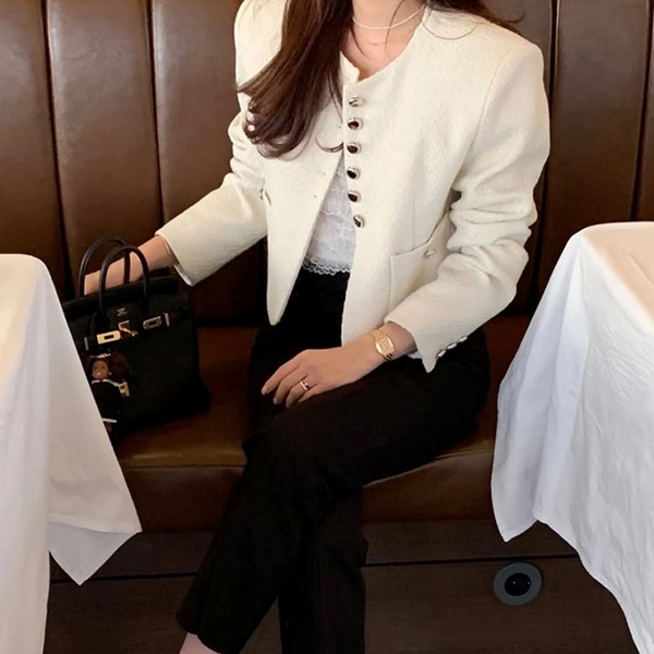 여성 의류 아우터 시크 유광버튼 포인트 트위드 자켓 TDB-NM-0040 86,190원