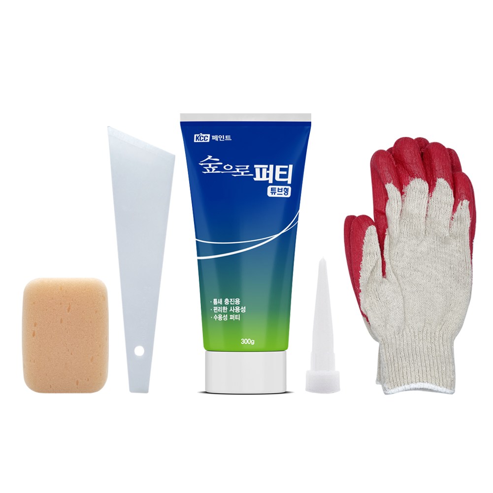 KCC 숲으로퍼티 튜브형 300g 노즐 포함 보수 실내외 겸용 틈새 빠데 9,800원