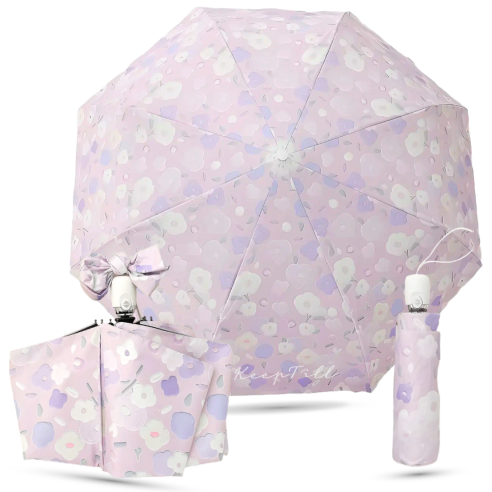 킵틸 99% 자외선 차단 양산 유화감성 플라워 패턴 3단 자동 우양산 14,500원