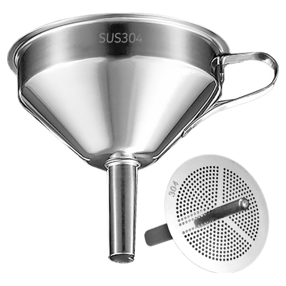리빙메이커 주방 소분용 304스텐 깔때기 + 거름망 세트 6,900원