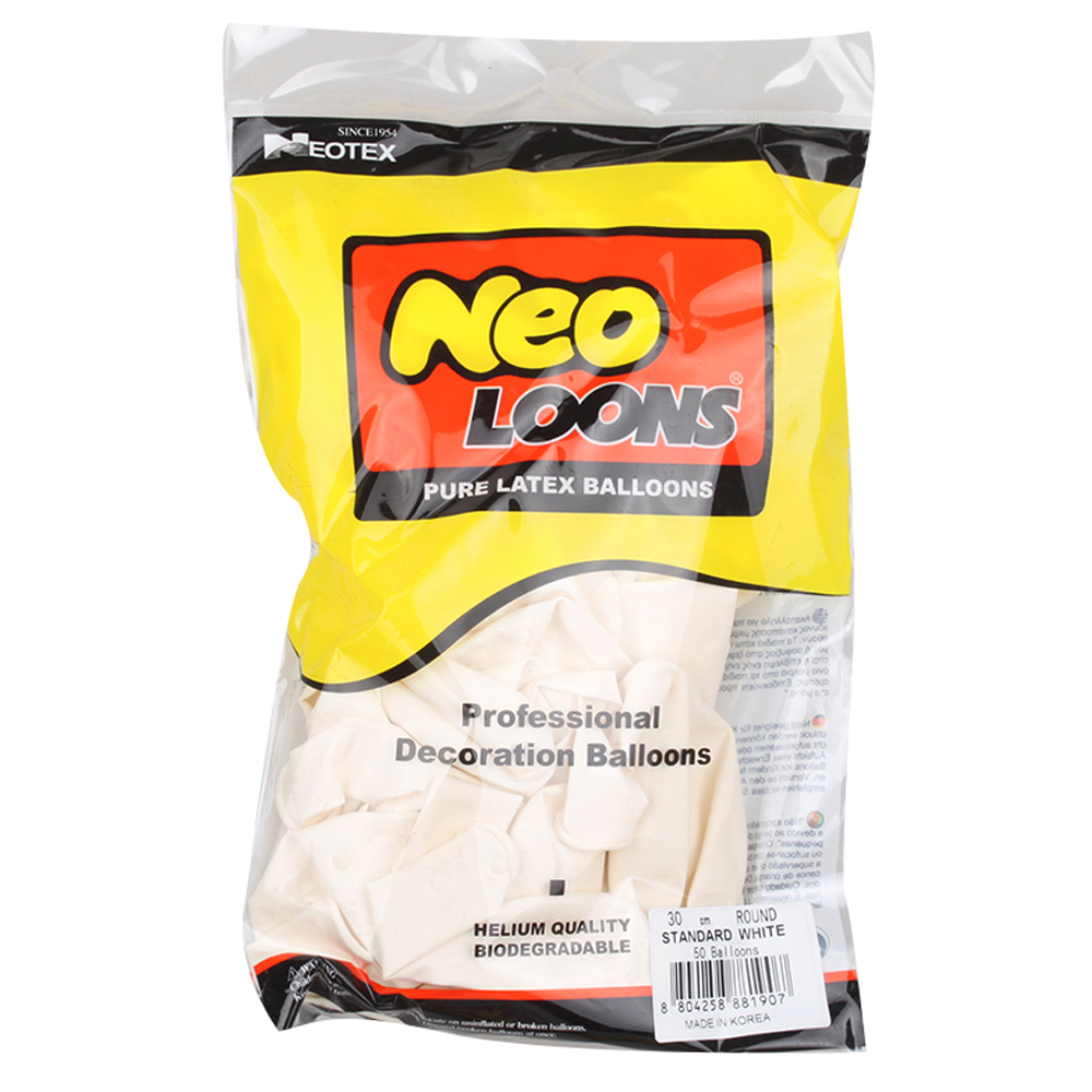 네오룬스 라운드풍선 30cm 50p, 스탠다드화이트, 1개 6,120원