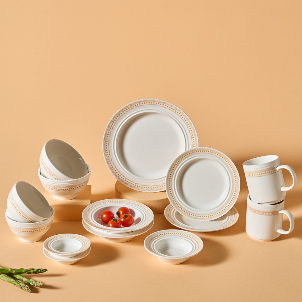 코렐코디네이츠 로즈몬트 홈세트 14p, 아이보리 + 오렌지, 1세트, 식기 14p 160,570원