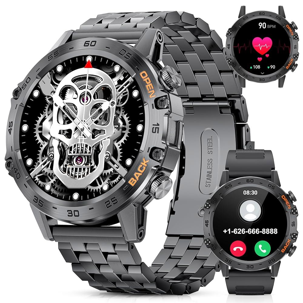 남성용 SUNKTA 밀리터리 스마트워치(응답 / 전화 통화), 100가지 스포츠 모드, 심박수 /SpO2 / Android 및 iOS용 이 포함된 5ATM 방수 피트니스 워치, 130,300원