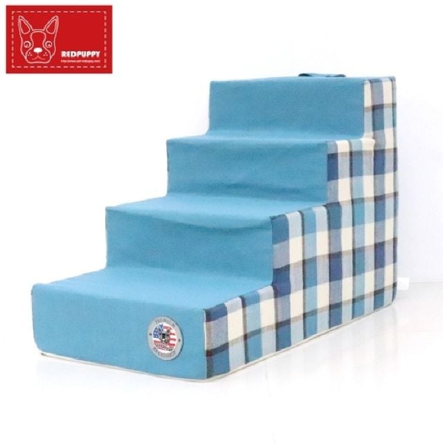 레드퍼피 런던체크펫스텝딥블루4단 마블스펀지 강아지 쿠션 고양이집 계단 텐트 애견 침대 방석 dew+63853kF 73,370원