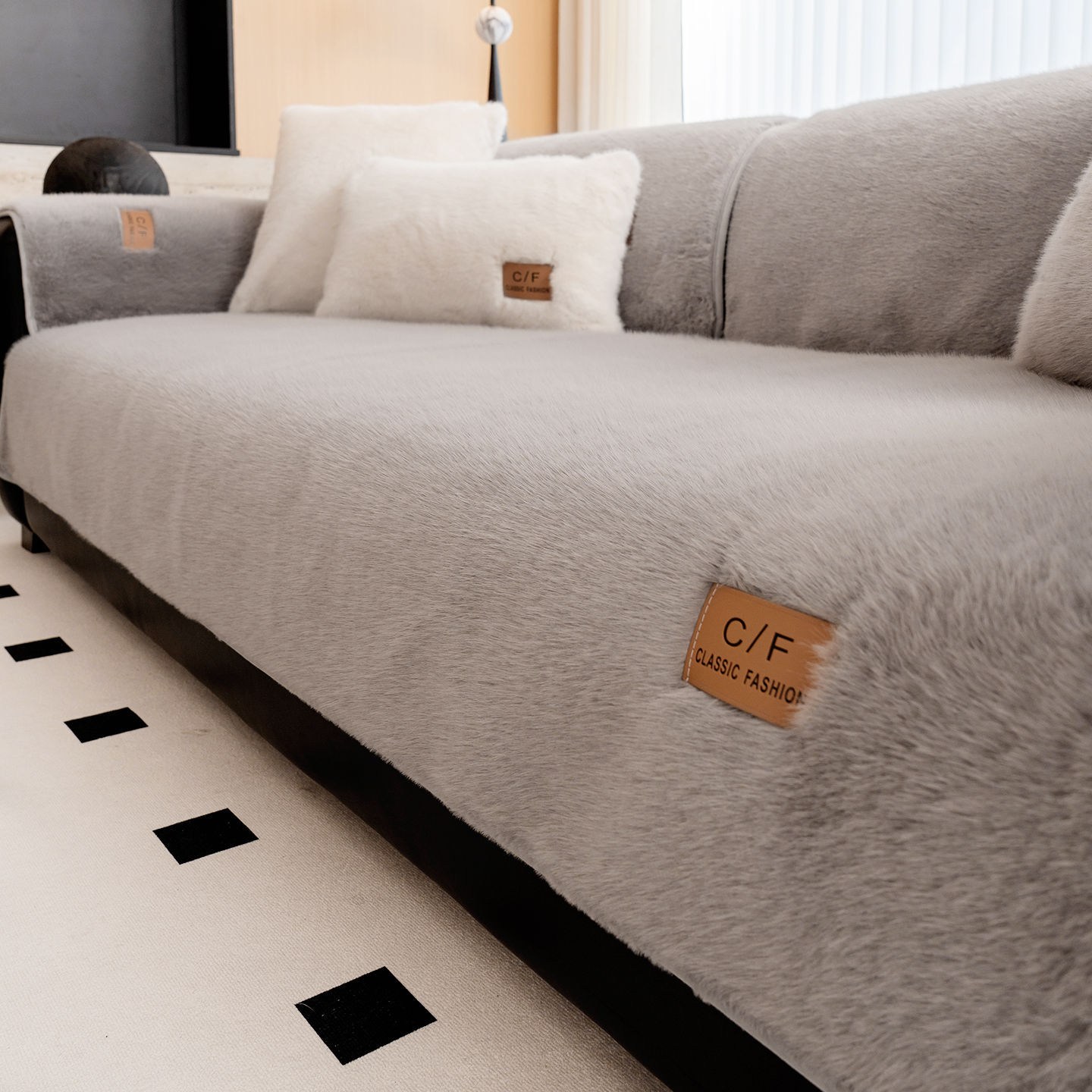 FEIFAN 겨울 미끄럼방지 극세사 토끼털 소파패드 4인용 41,080원