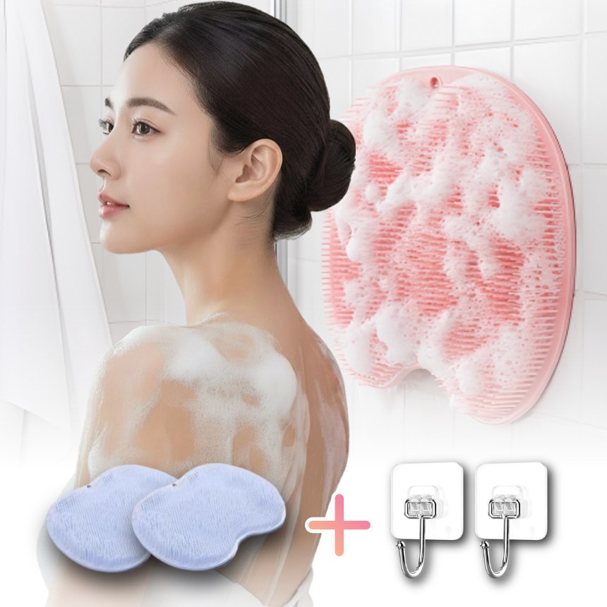 히로비 1+1 부착식 풋브러쉬 등밀이 매트 발각질 등드름, 2개, 1세트, 라이트 블루 19,000원