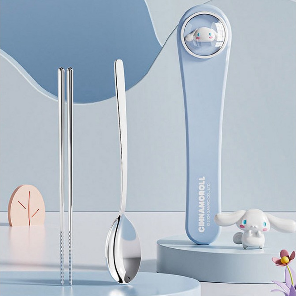 산리오 예쁜 캐릭터 수저케이스set 스텐 스푼 젓가락 초등학생 주니어 직장인 휴대용 개인용 성인여자 도시락수저통, 1개, 단품, 키티 13,980원