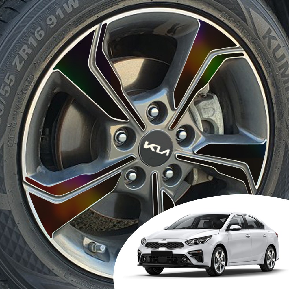 ERK 올뉴K3 GT 18인치 휠 마스크 포인트 컬러 데칼 스티커 스포크 커버 몰딩 차량용 튜닝 필름 30,800원