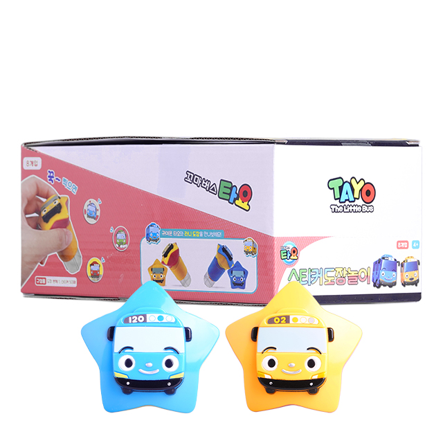 꼬마버스 타요 스티커 도장놀이 8개세트 (타요6,라니2) +개별포장 소형마스크 8매 증정, 1박스, 현재가 30,400원