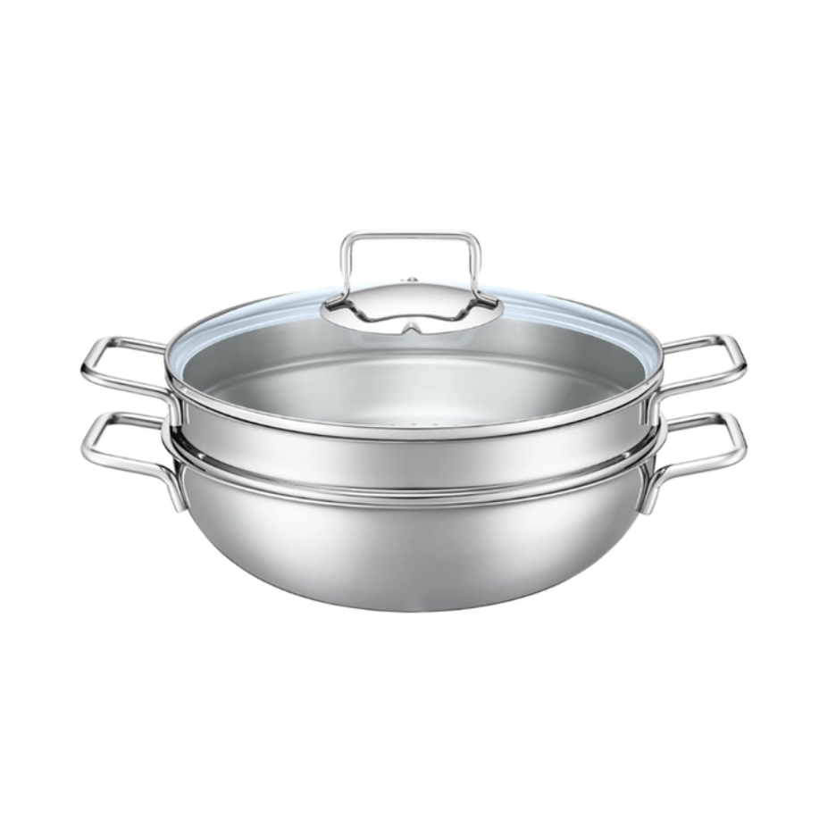 쿡에버 스테인리스 버라이어티 웍 28cm 찜기 유리커버 통 3중구조 스테인리스, 1세트, 28cm 99,800원