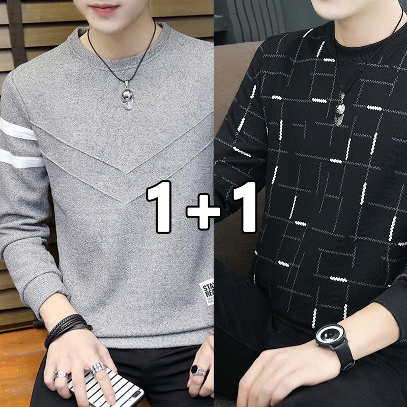 꽃소담 남성 기모 라운드넥 긴팔 티셔츠 1+1 겨울 맨투맨티 L799 26,900원