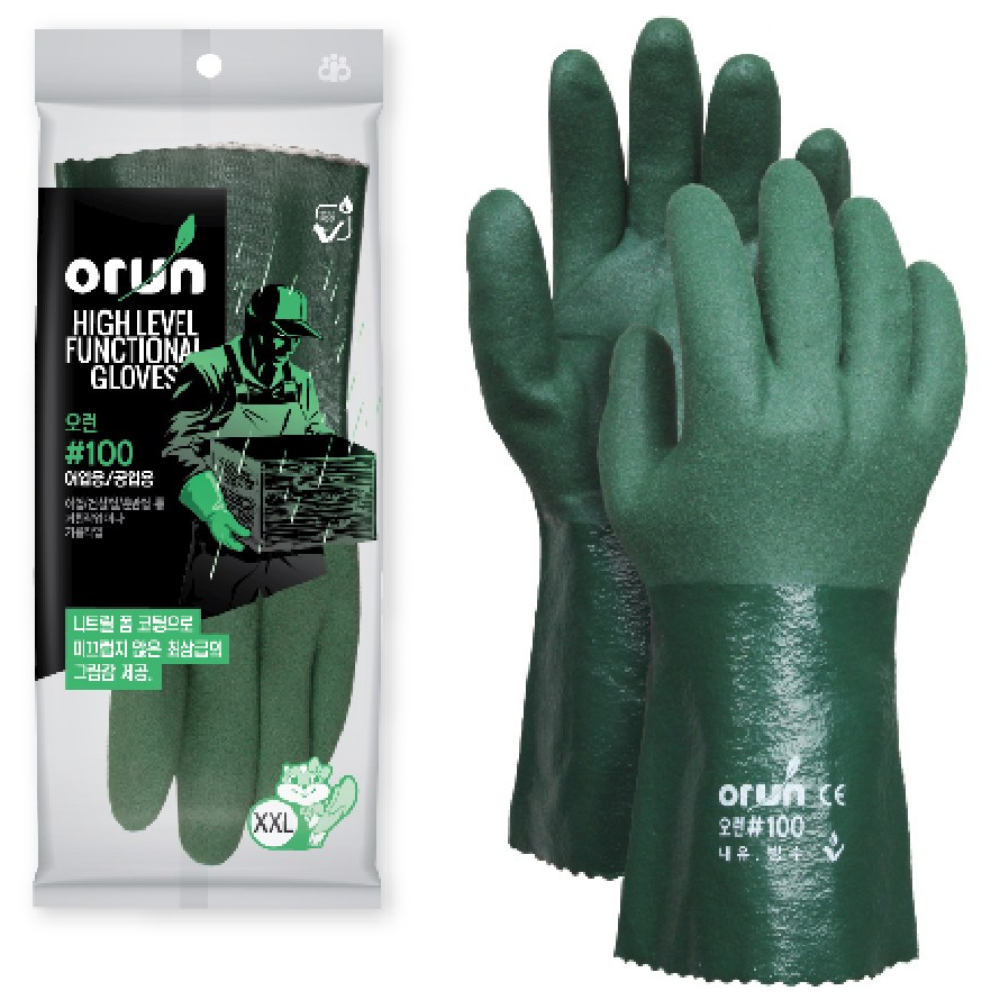 [오런장갑] 오런 #100 어업용 공업용 NBR코팅장갑, 특특대(XXL), 5개 22,500원