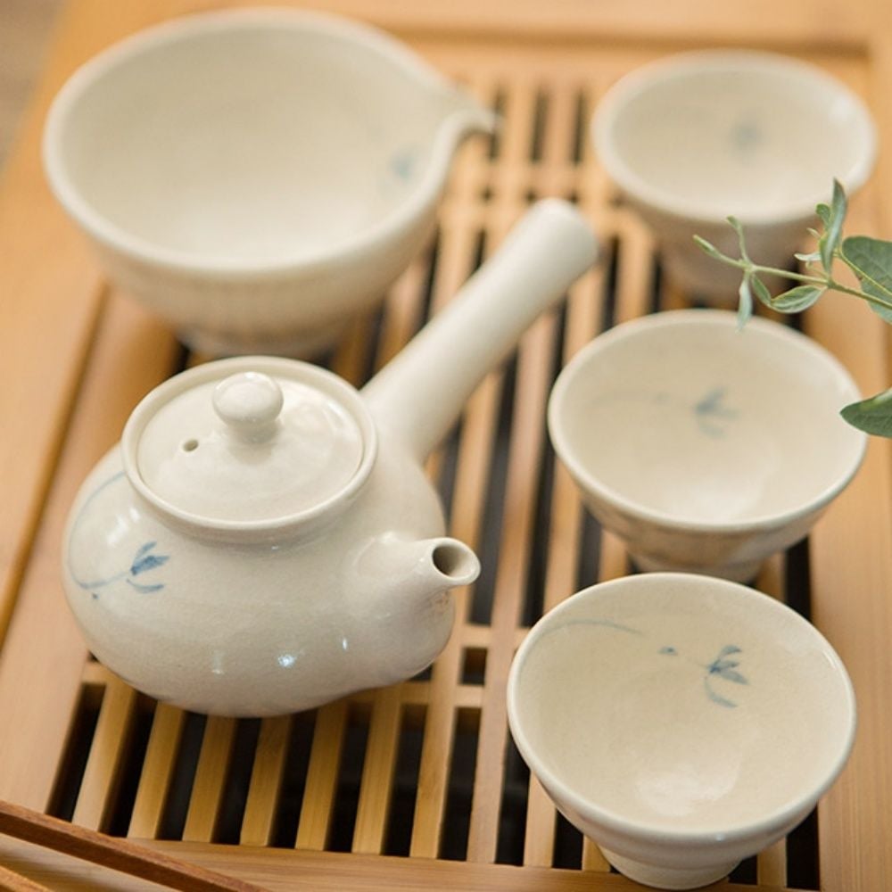 이천도자기 미색 파란꽃 3인 다기세트 전통찻잔 tab+53534lD, 현재가 83,020원