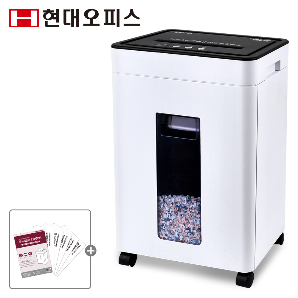 현대오피스 페이퍼프랜드 중형 문서세단기 PK-2012CX+페이퍼오일5매 저소음 12매 20L 파쇄기 세절기 159,900원