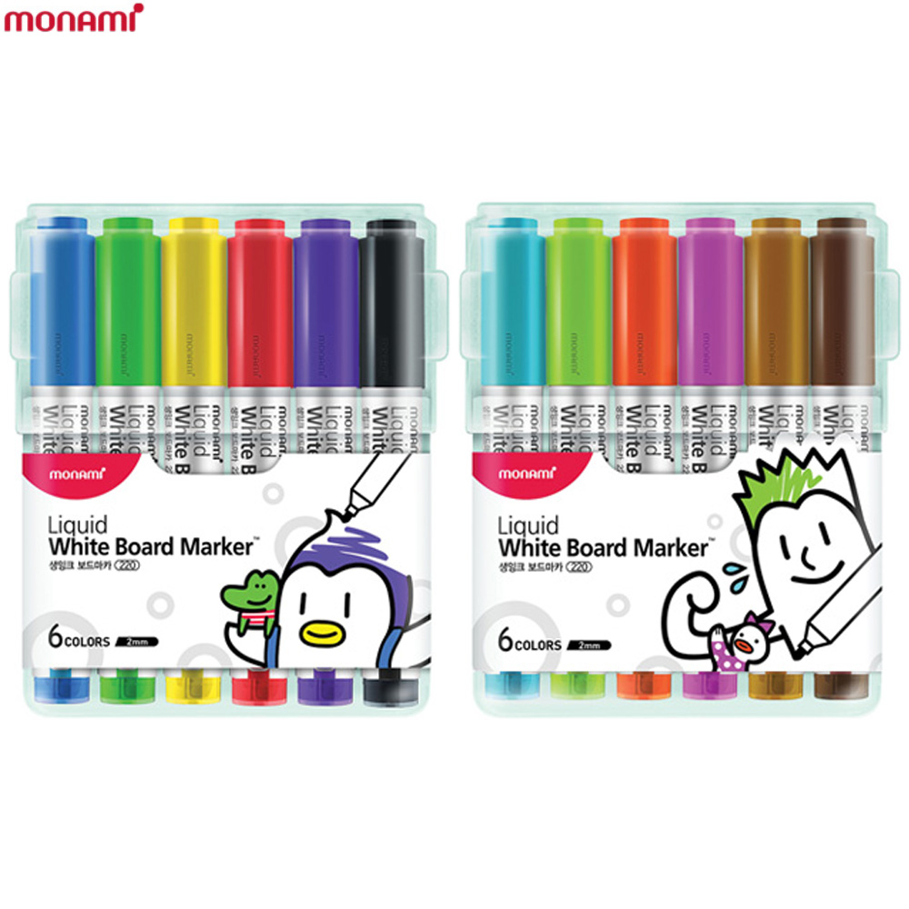 [모나미] 시그마플로 생잉크 보드마카 220 둥근닙 6색 세트 4,980원