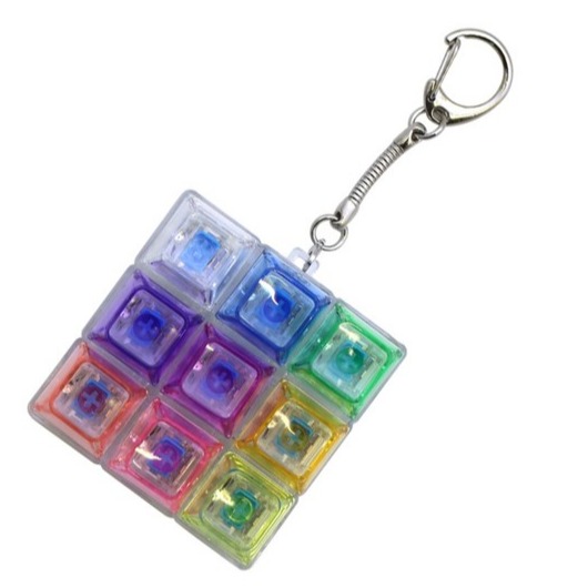 J&D LED 딸깍이 장난감 키링 피젯 토이 푸쉬팝 스트레스 해소, 1개, 투명블랙4칸 11,900원