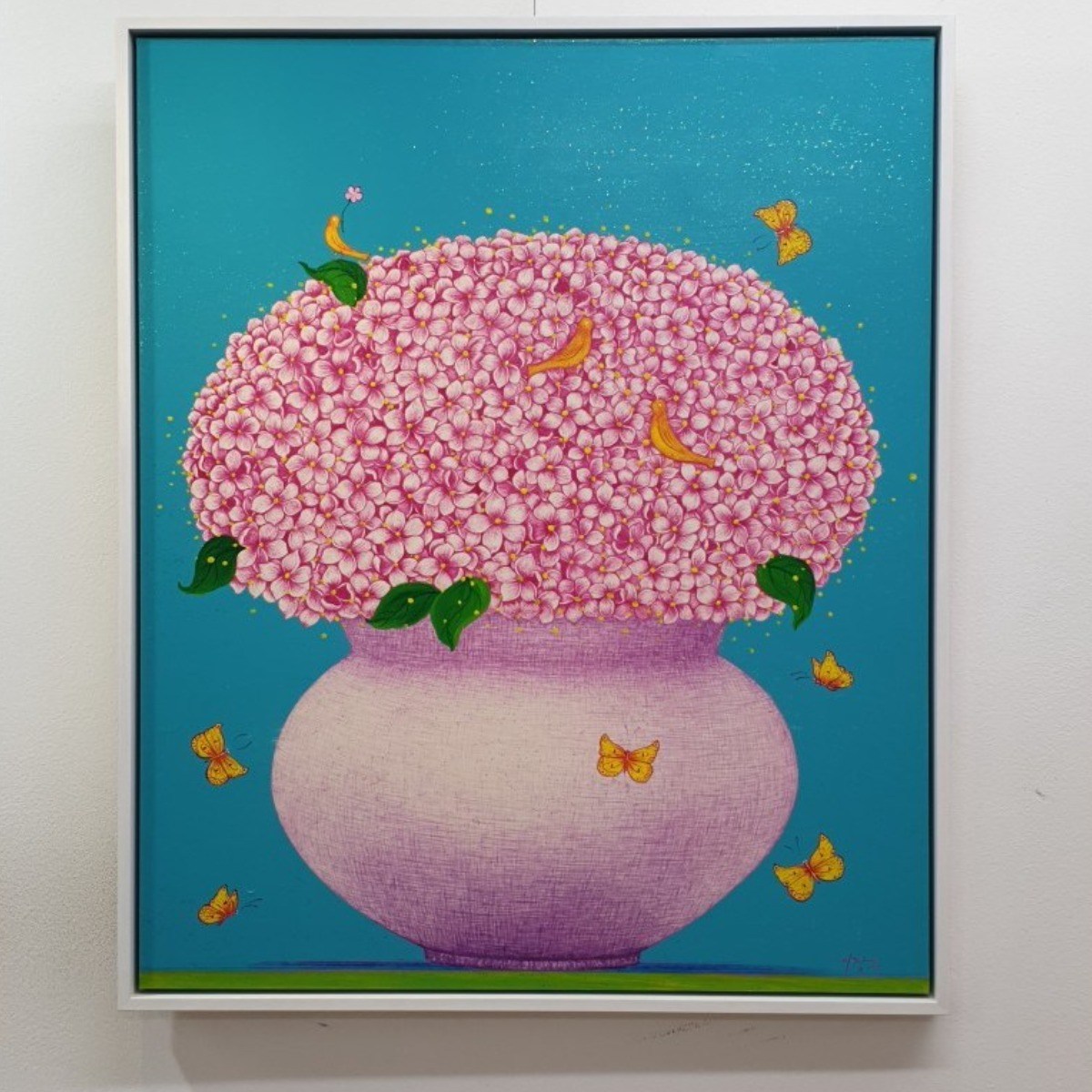 복을 불러오는 이장옥 원화그림액자 - 꽃밥 거실 인테리어,호텔 병원 그림 3,000,000원