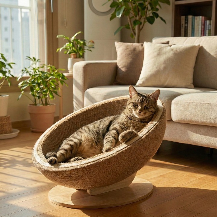 LOVCHO 편안한 라운지 체어형 에그쉘 고양이 스크래쳐 하우스 35,900원
