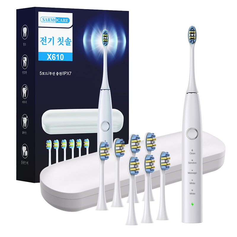 음파전동칫솔 초음파 전동칫솔 스마트 음파 전동칫솔 본체 전동칫솔 파워화이트닝 전동칫솔 전동칫솔 리필브러쉬 6개, 여행가방 27,500원