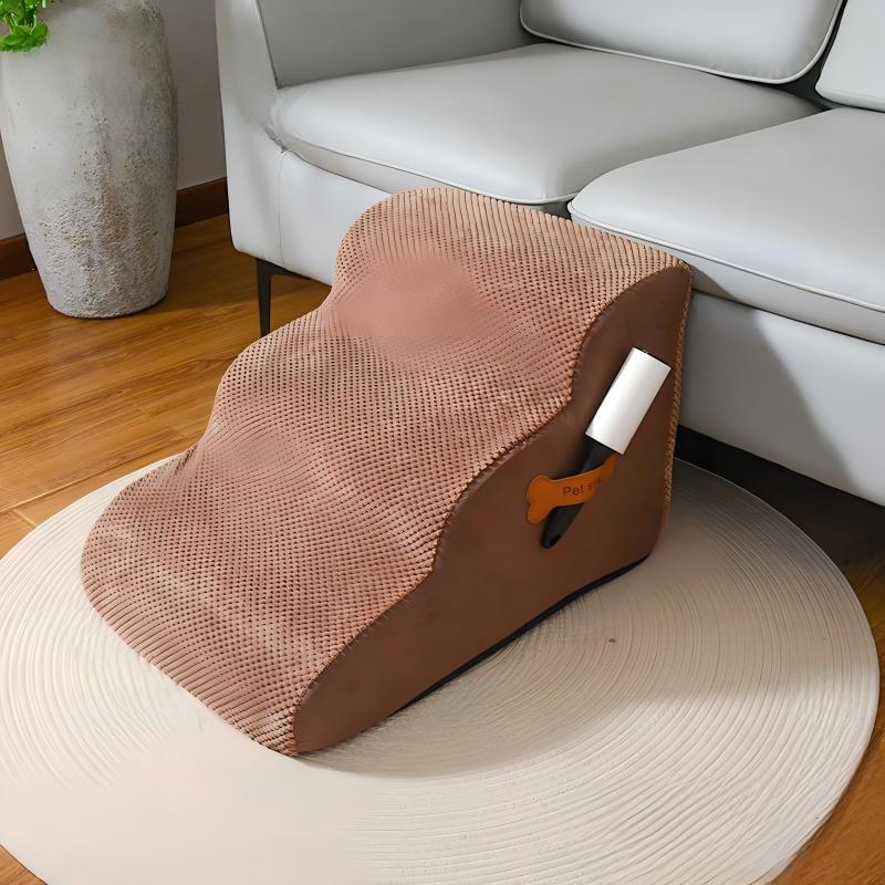 고밀도 스펀지 강아지 계단, 침대 소파 오르내림용, 분리세탁 가능 스웨이드 방지 미끄럼 펫 계단 (견모 제거기 포함), 3단 4단, 1개, 갈색 39,800원