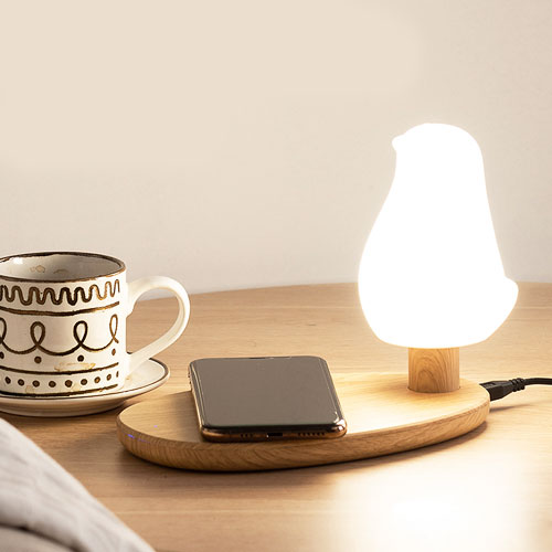 자체브랜드 버드 핸드폰 무선충전기 LED무드등 SL-B03 USB 6가지 컬러 모드 취침등 53,900원