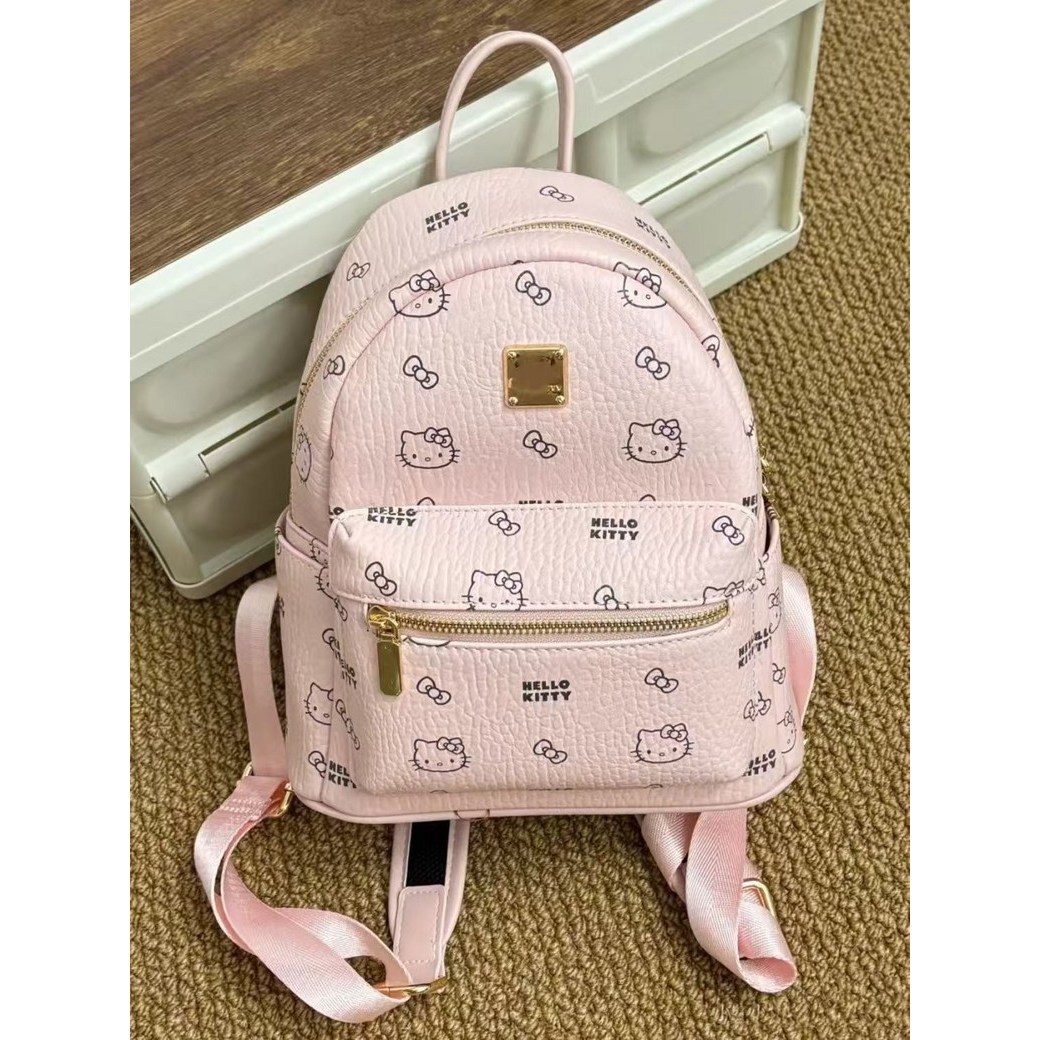다나에 여성 헬로키티 핑크 가죽 여행 지퍼 방수 대용량 백팩 학생 가방+지아싱트레이드 머리띠 14,900원