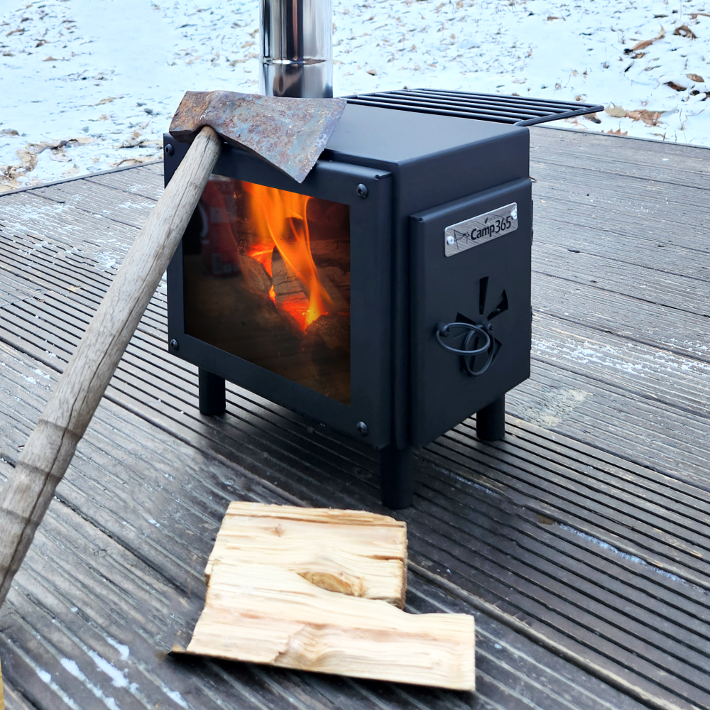 캠프365 화목난로 시그니쳐 포켓/포켓플러스 감성 미니 화목난로 내열강화유리 장착 FO-5 SS 95,000원