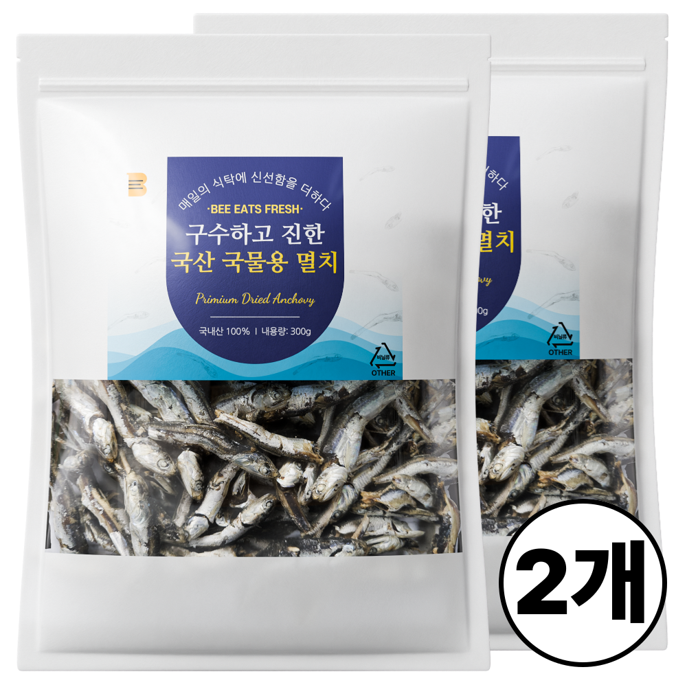 [최상급 가정용 통영산 햇멸치] 비이츠 국물용 멸치 다시멸치 육수용 대멸치, 2개, 300g 27,900원