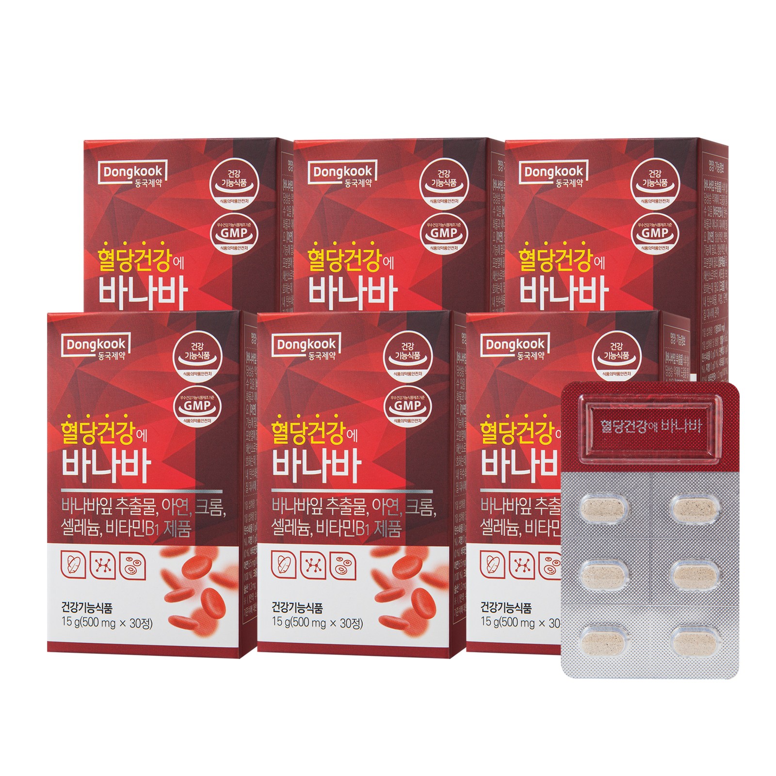 동국제약 혈당건강에 바나바 혈당케어 500mg, 30정, 6개 54,000원