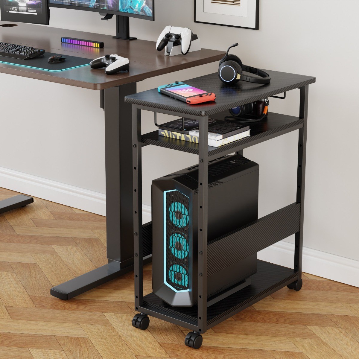 Homall 본체 선반 데스크 확장 사이드 테이블 책상 보충 선반, 블랙, 1개 53,250원