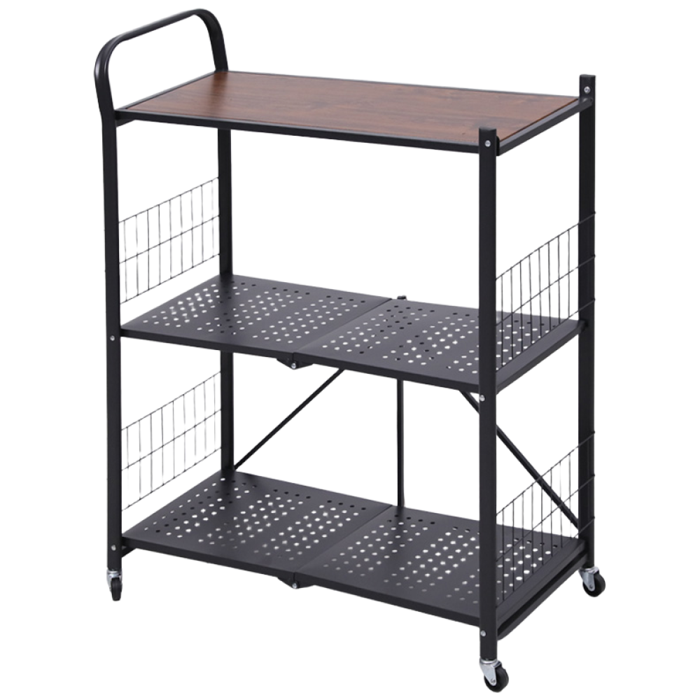 벤하임 다용도 폴딩 테이블 BEL001(블랙), BEL002(화이트) 이동식 테이블 접이식 선반대 철제 폴딩 선반 무설치 수납 선반 3단 원터치 선반대 트롤리 정리용품 이동식 선반, 블랙, 1개 69,900원