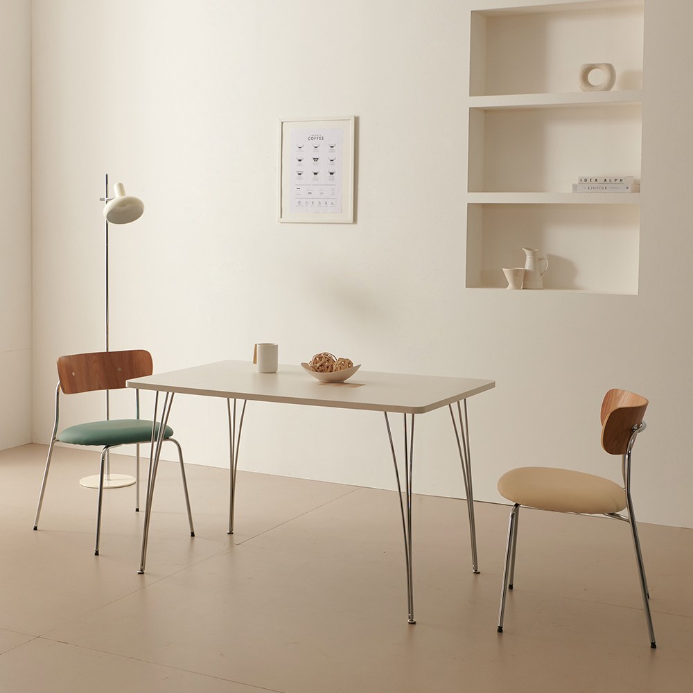 미드센추리 클로에 화이트 라운드 테이블 식탁 2size (12001400) 99,000원