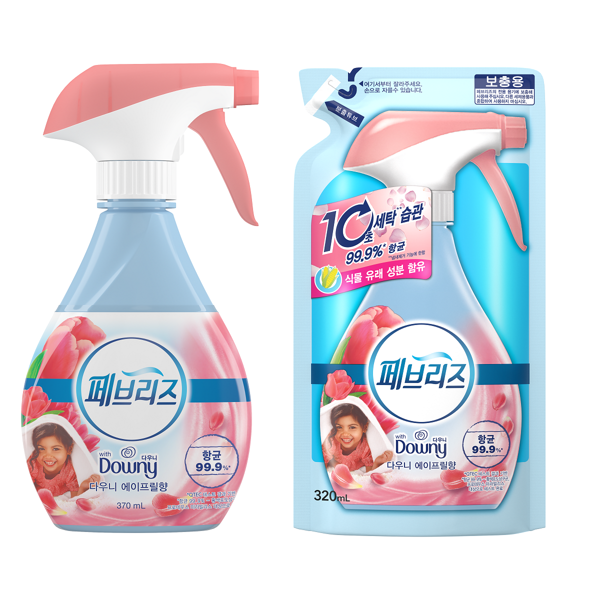 페브리즈 다우니 에이프릴향 370ml + 320ml 합본팩 섬유 탈취제, 1개, 690ml 12,900원