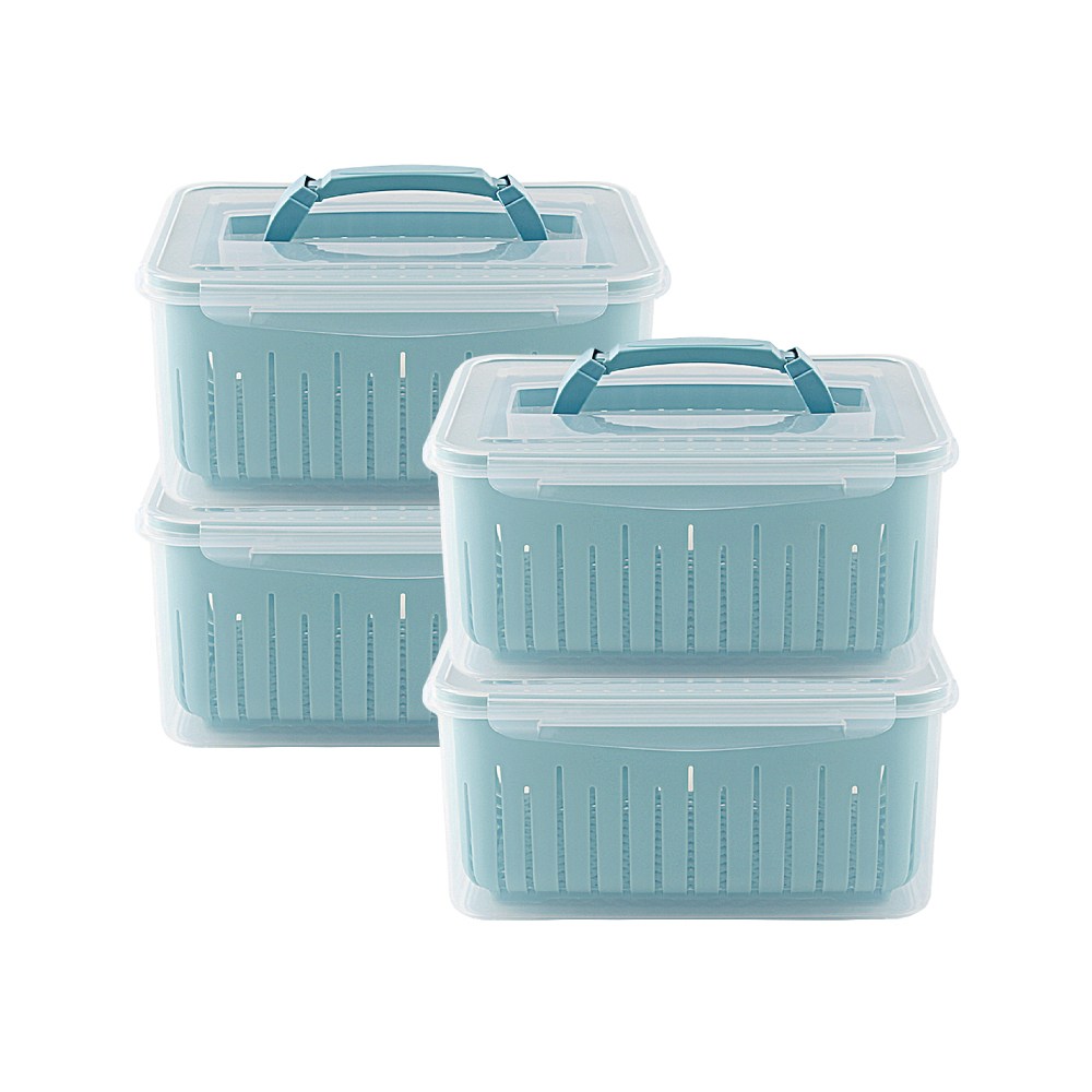 제오닉 하늘색 핸들 나누담 채반 밀폐용기 6500ml, 4개, 밀폐용기 39,800원