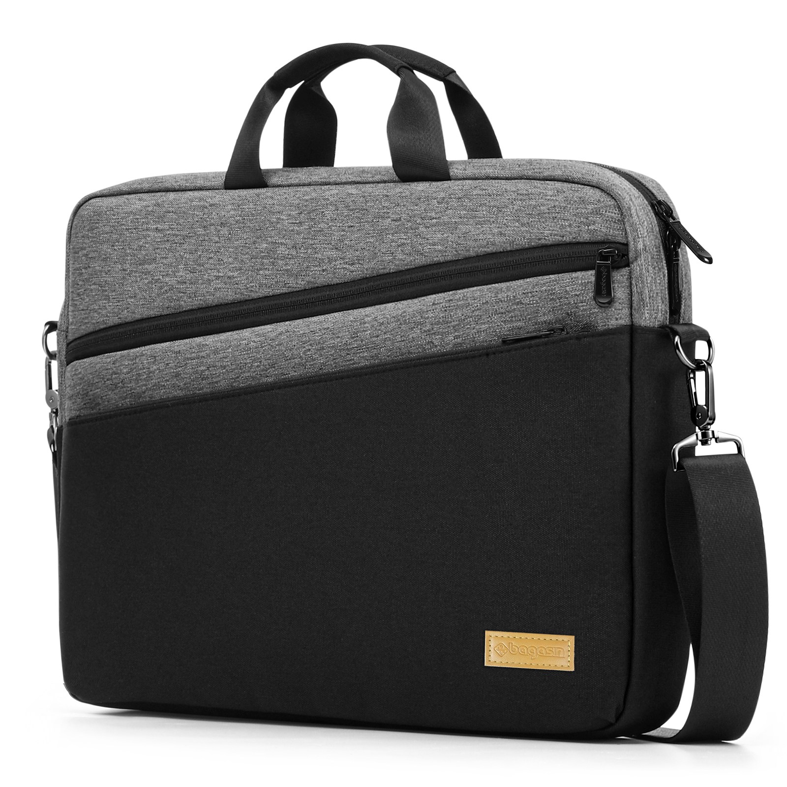 bagasin 노트북가방 방수 파우치 서류가방 대용량 맥북 삼성 숄더백 여행출장용 핸드백 15-17인치, 회색 27,900원