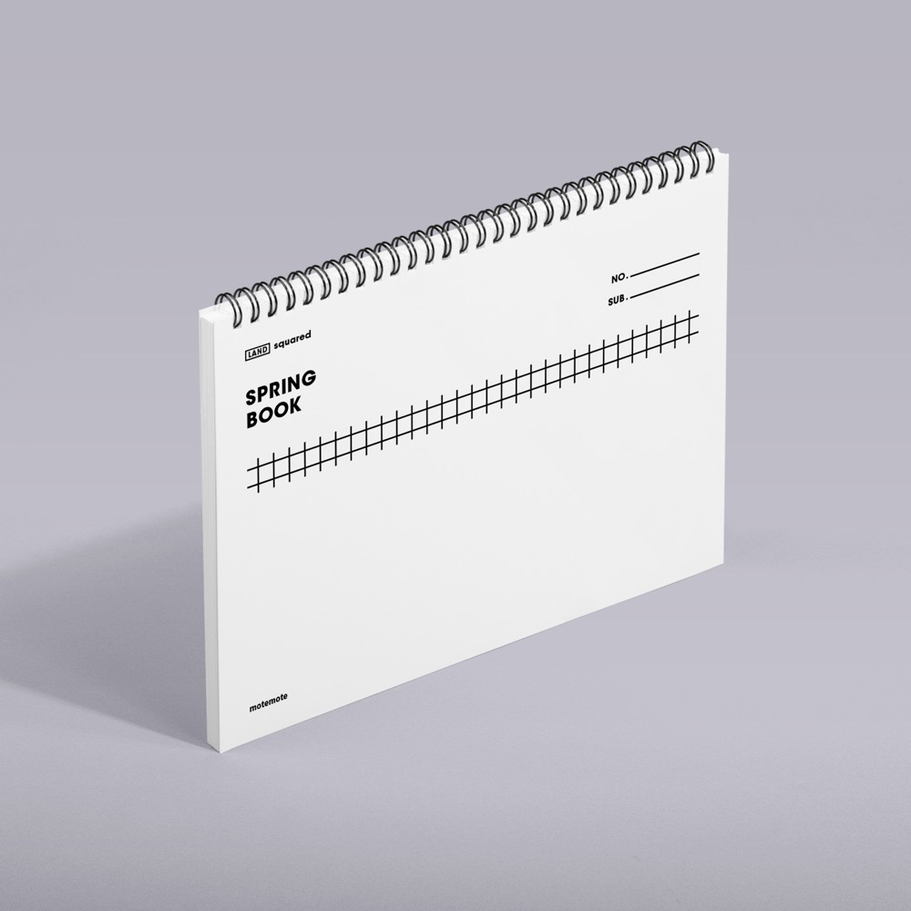 모트모트 스프링북 랜드 오리지널 - 화이트 1EA (스퀘어드) 공부 필기 가로 노트 3,900원
