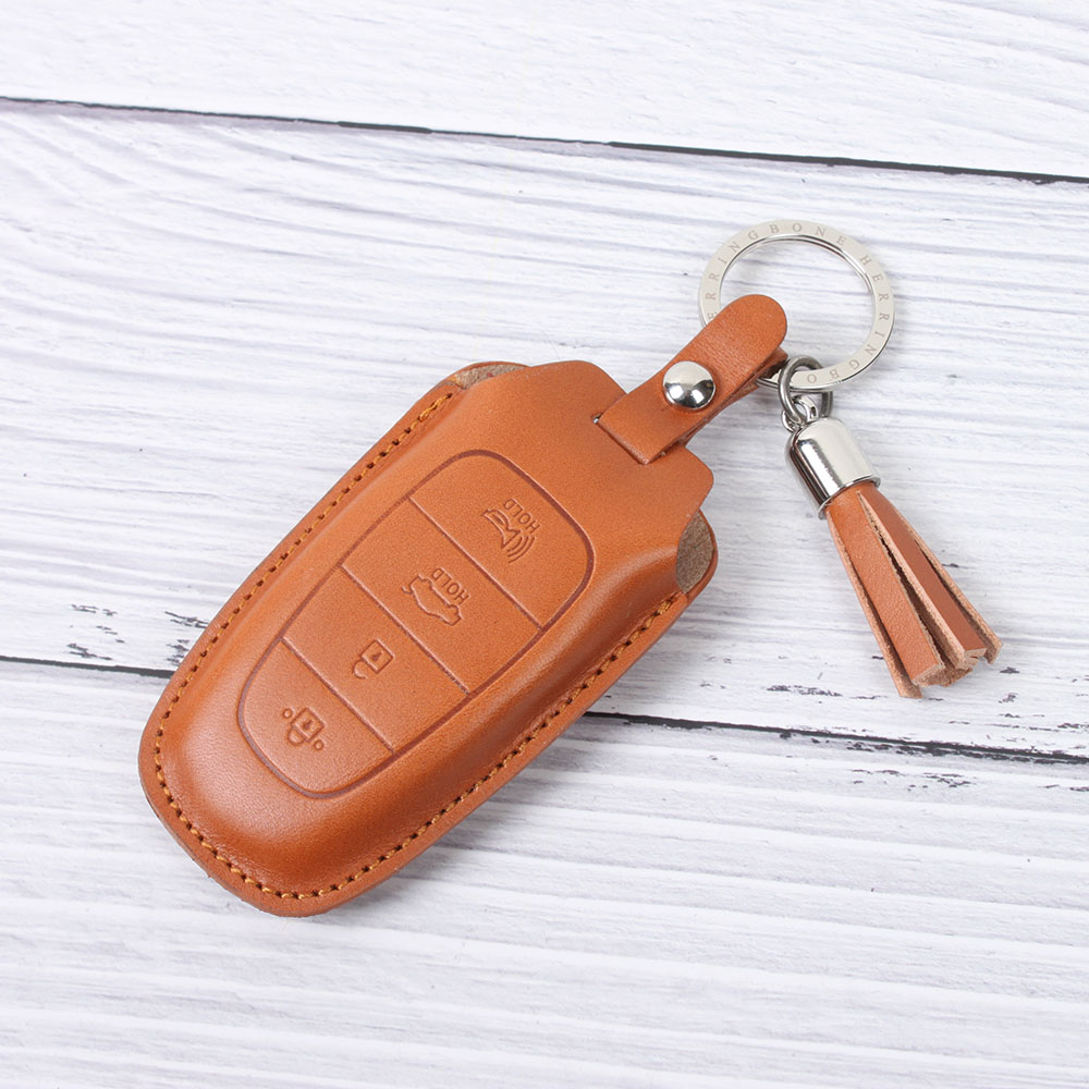 헤링본 자동차키케이스 스마트키케이스 차키케이스 가죽키케이스 키링 키홀더 차키 가죽키링 그랜저 아반떼 제네시스 싼타페 펠리세이드 쏘렌토 K7 K9 K5 투싼 현대 기아 쉐보레, 버건디 31,000원