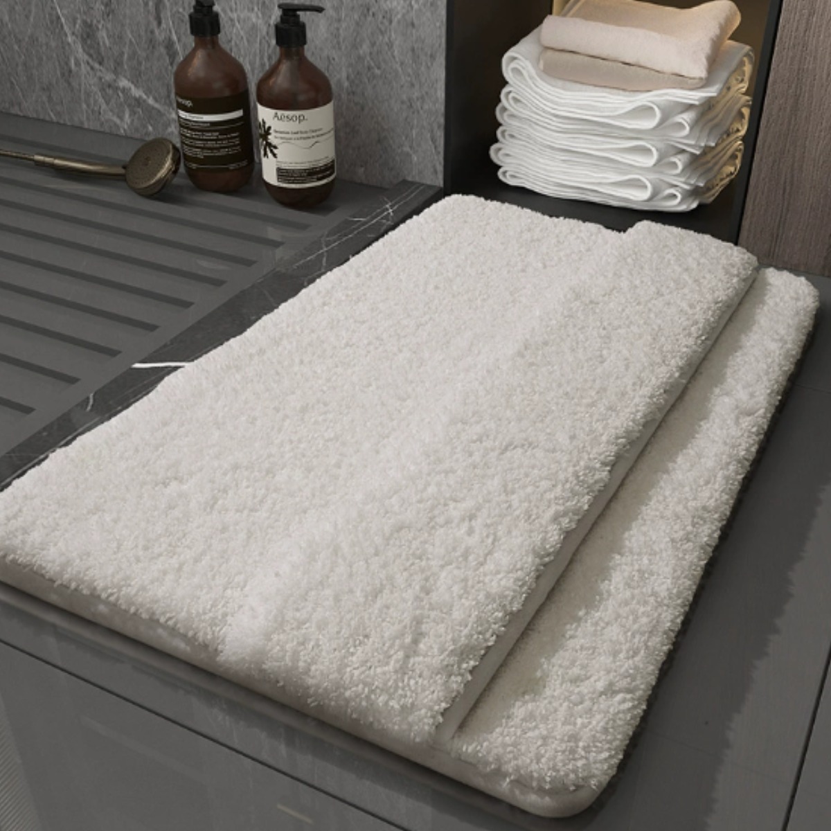 KOKHUB 빨아쓰는 미끄럼방지 극세사 욕실 발매트 업그레이드 버전, 크림색 24,340원