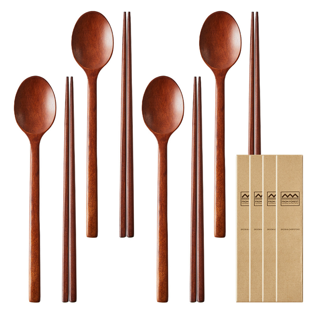 프롬포레스트 옻칠 우드 수저 세트, 단일 색상, 숟가락 (1p) + 젓가락 (1p), 4세트 14,240원