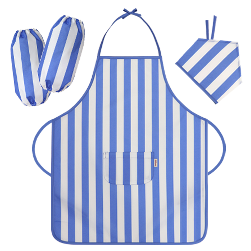 더해피 아동용 목끈형 앞치마 + 두건 + 토시 세트 스트라이프 14,800원