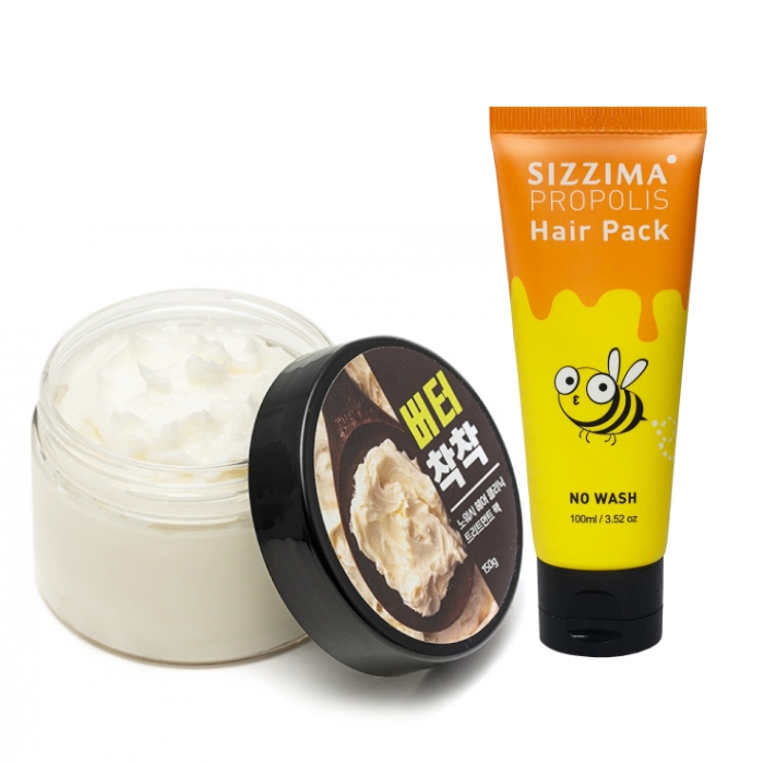 버터착착 헤어 트리트먼트 팩 (+ 씻지마 벌꿀팩 100ml) (극손상 탄머리 상한머리 복구), 1개, 150g 16,400원