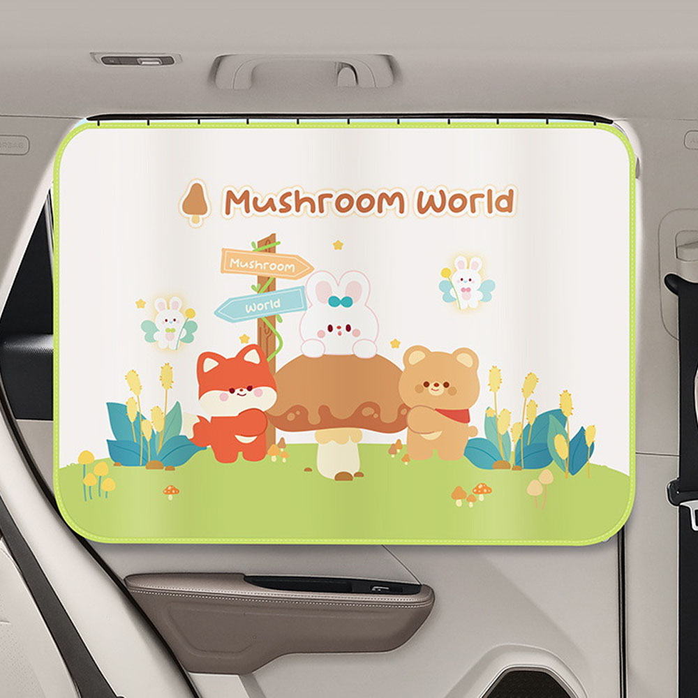 도림 귀여운 캐릭터 차량 햇빛가리개 암막 레일 자동차 커튼, 동물마을, 1개 13,900원