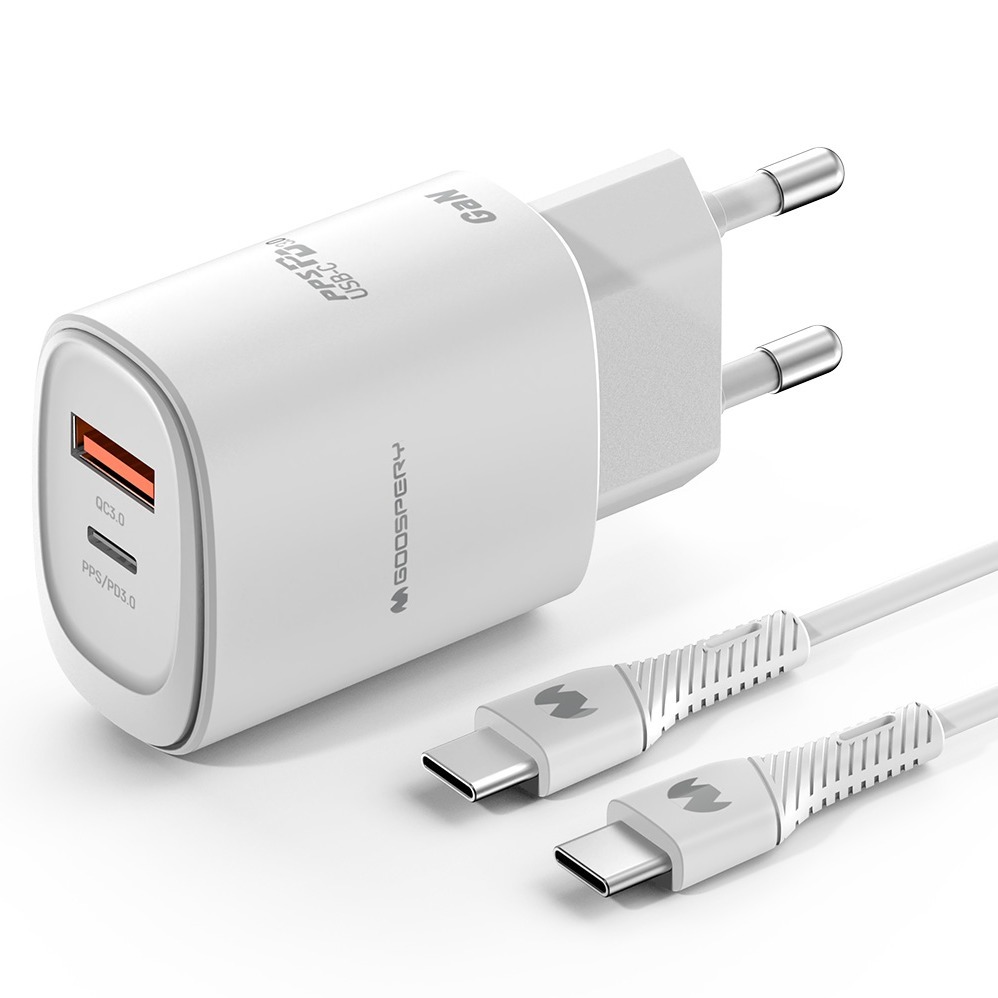 구스페리 25W 2포트 GaN PPS PD 3.0 멀티 초고속 충전기 어댑터 + C타입 케이블 세트 6,400원