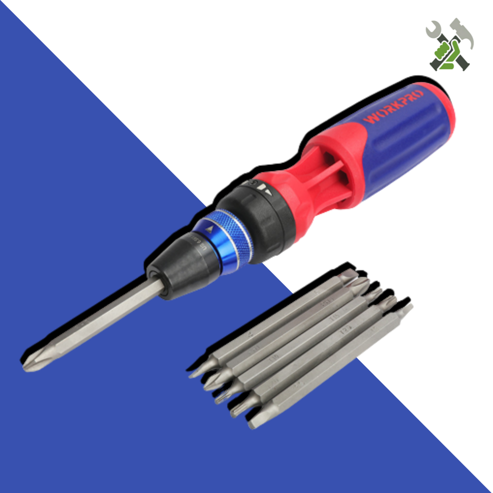 WORKPRO 12 IN 1 퀵라쳇 드라이버 세트 빠른 교체 릴리스 십자 일자 별 육각 12종 멀티비트 포함 나사돌리개 네각형 비트 다기능 올인원 자동차 수리 라쳇 도라이버셋트, 1개 19,900원