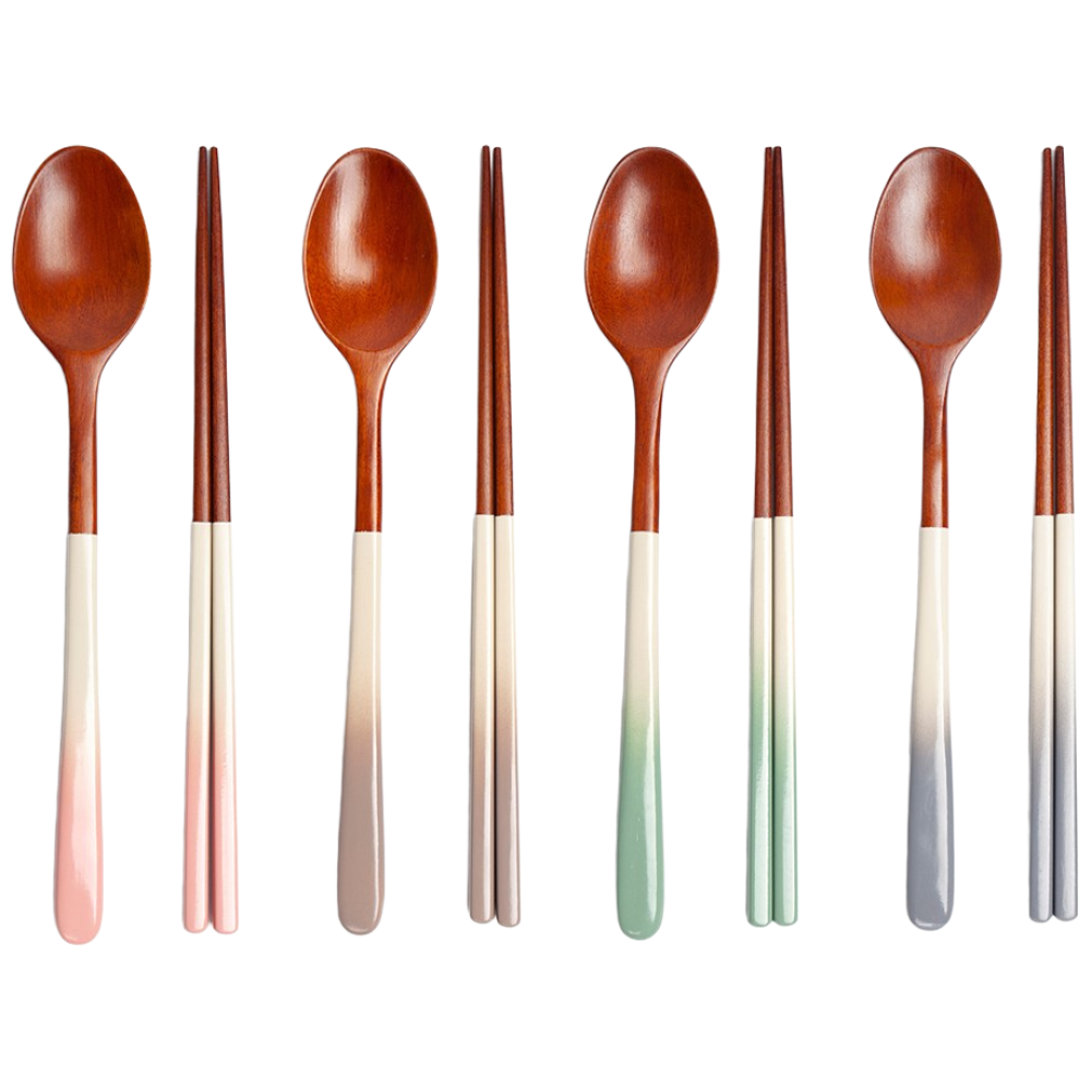 숨쉬는나무 자체제작 그라데이션 파스텔 옻칠 나무 수저 4인세트, 그라데이션 혼합, 1세트, 그라데이션파스텔 4인세트 27,900원