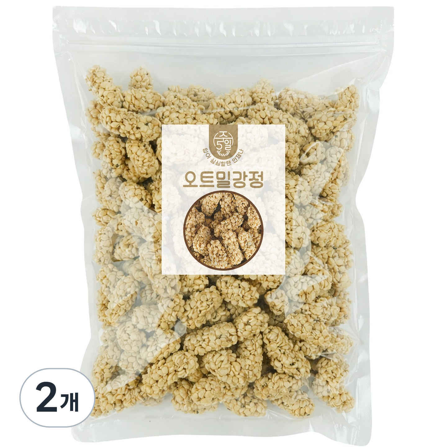 주5일 바삭바삭한 한입간식 귀리 오트밀강정, 2개, 200g 12,800원
