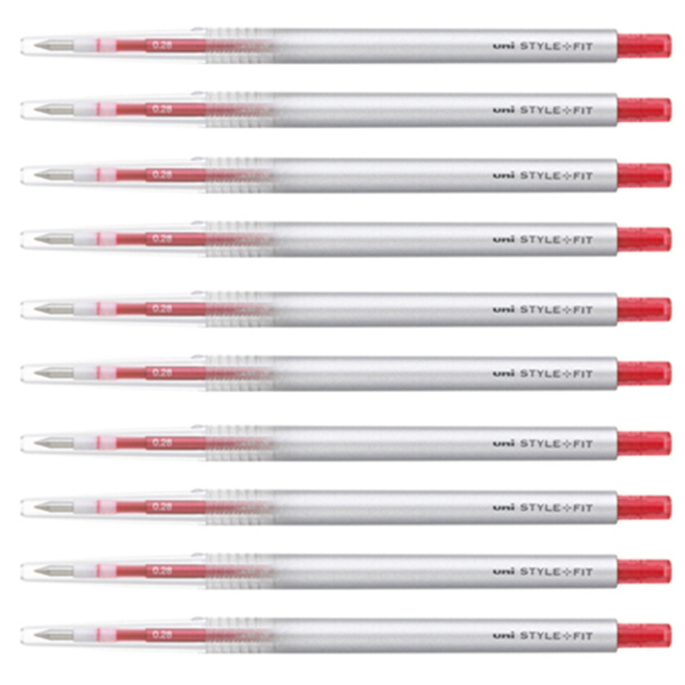 미쓰비시 스타일핏트 단색펜 0.28mm UMN-139, 레드, 10개 9,830원